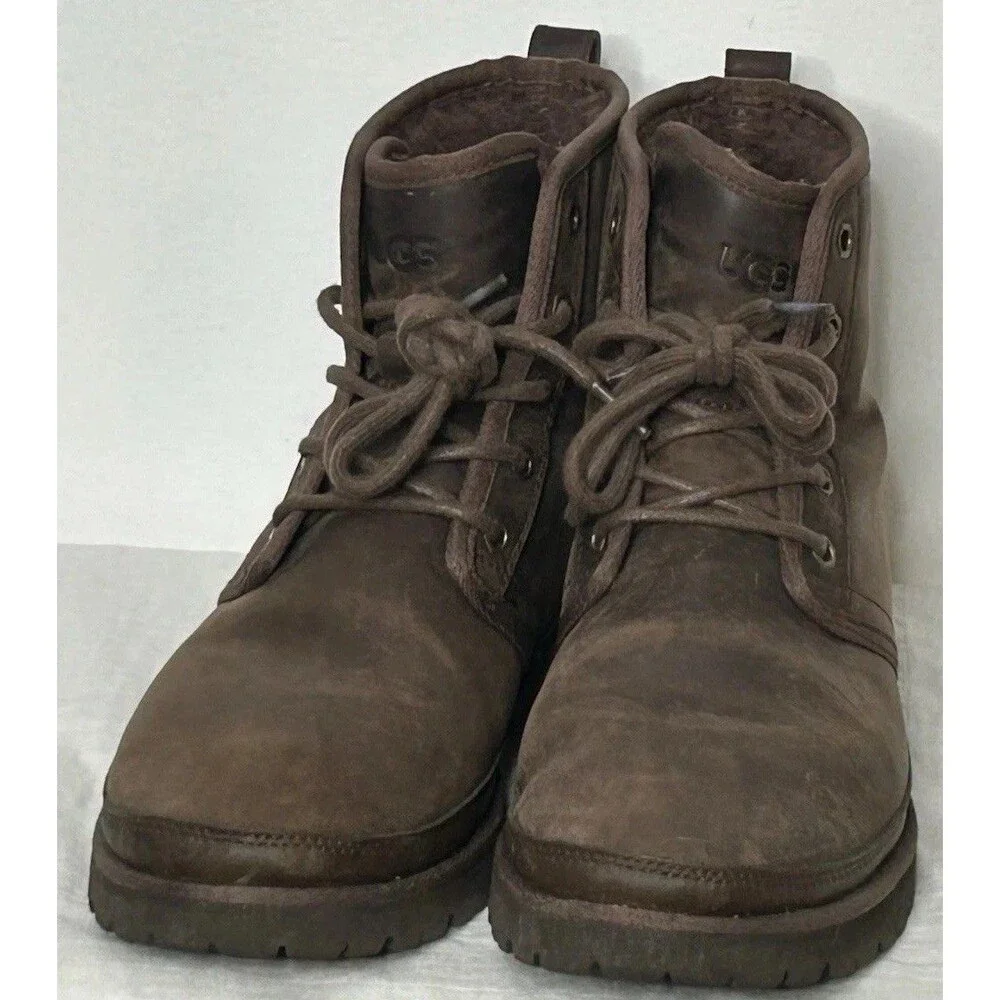 UGG HARKLAND Boot WATERPROOF GRIZZLY LEATHER US Brown Men’s Size 7 Vibrant Lugg